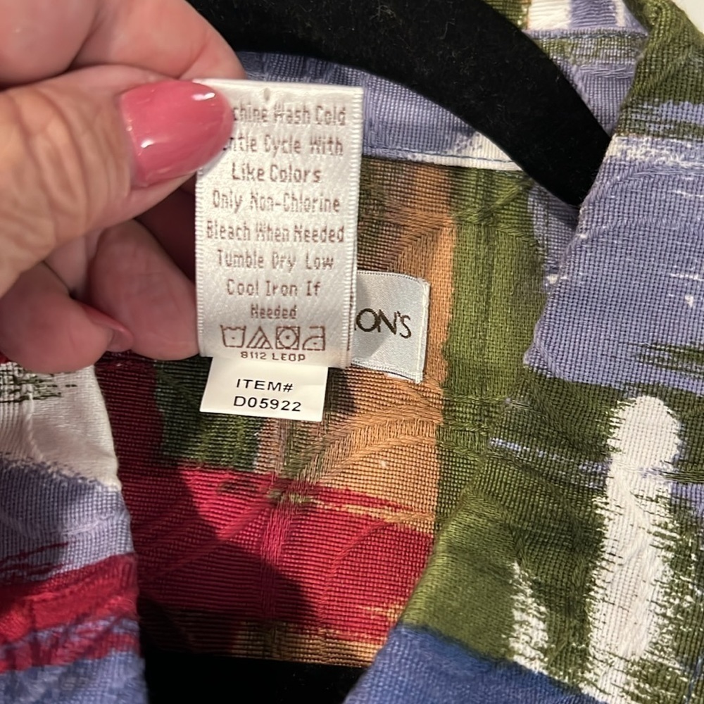Drapers & Damons Cotton Textured Jacket Colorful Size 1X - Picture 10 of 10